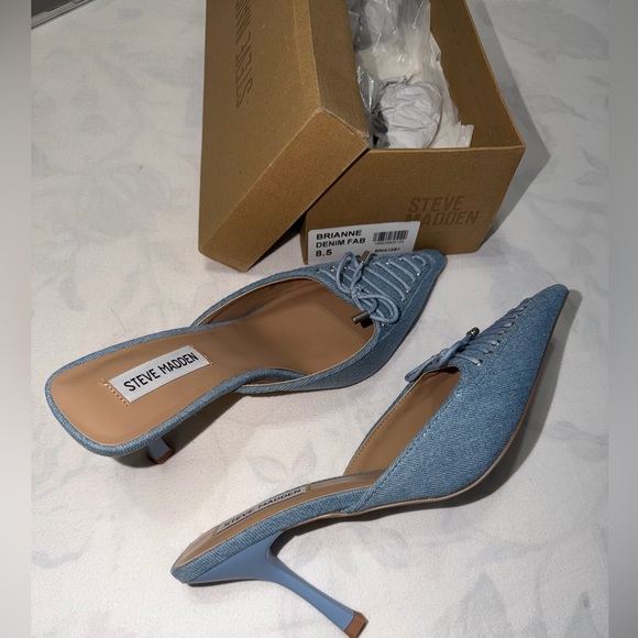 STEVE MADDEN BRIANNE DENIM MULES - Picture 8 of 11